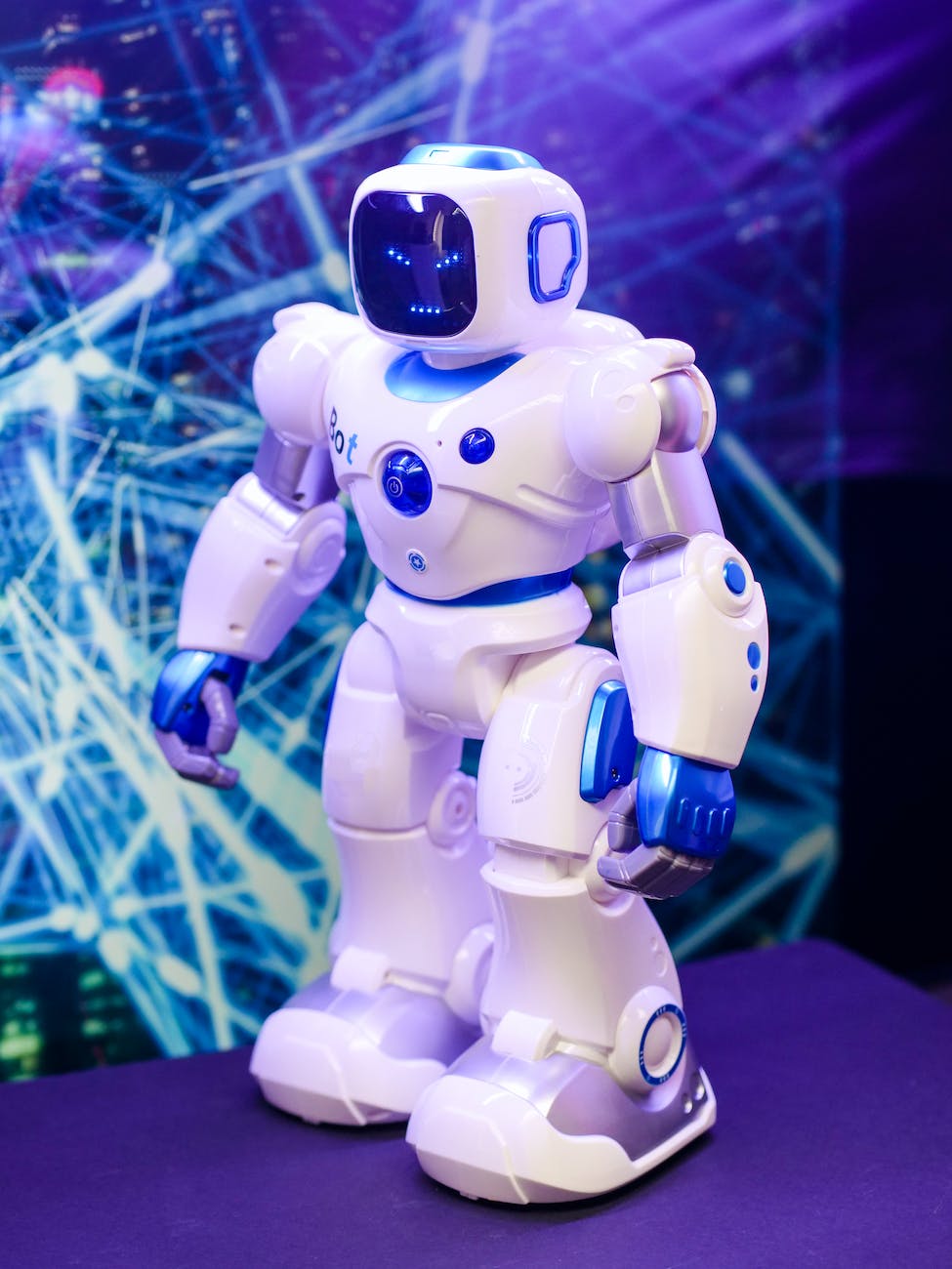 white robot action figure