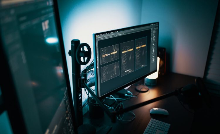 design templates on a flat screen computer monitor
