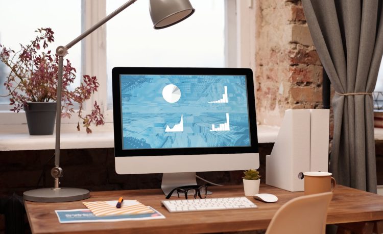 simple workspace at home