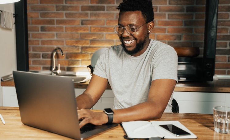 man using a laptop