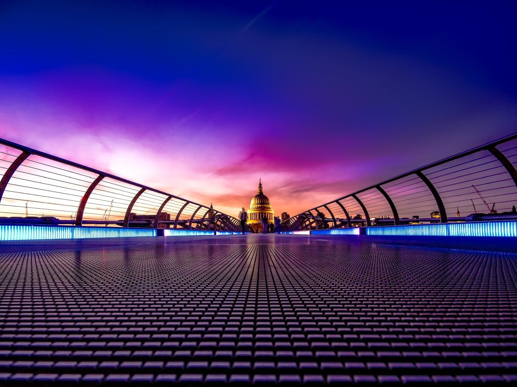 purple foot bridge
