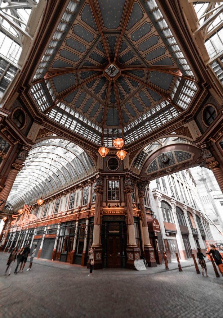low angle shot of architectural ceiling